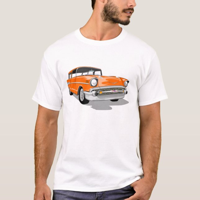 Camiseta Nómada 1957 en naranja (Anverso)