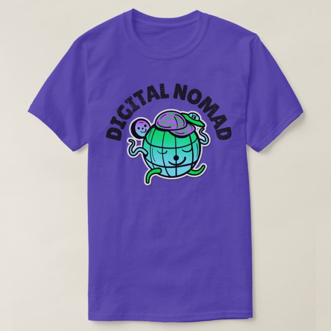 Camiseta Nómada digital de viajes de trotamundos (Diseño del anverso)