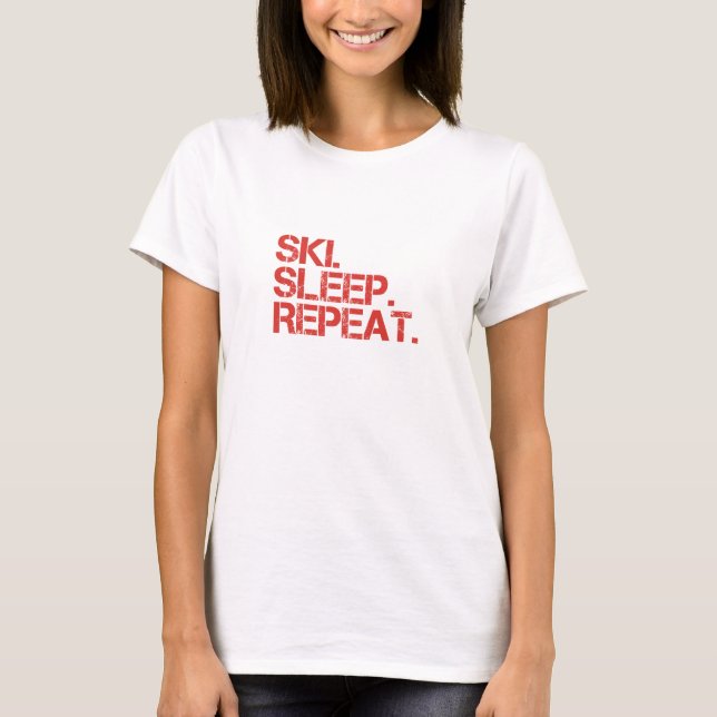 Camiseta Nomapsneeded.com Ski. Sleep. Repeat. T-shirt Women (Anverso)