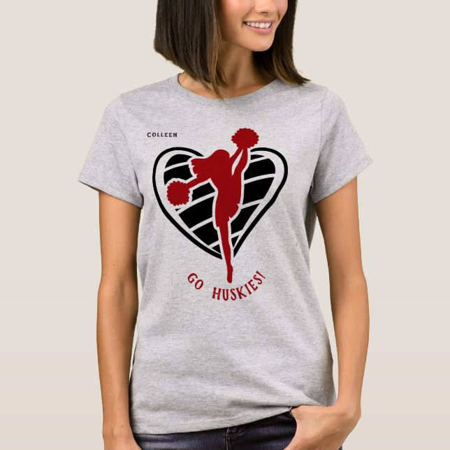 Camiseta Nombra del equipo de animadores rojos T-Shirt (Anverso)