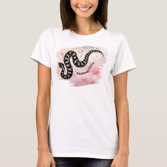 Camiseta Nombrado I Bite Massasauga Snake on Pink (Anverso)