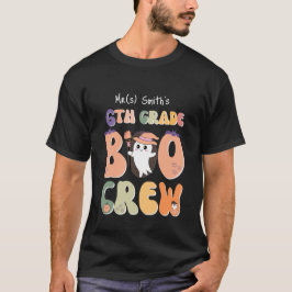 Camiseta Nombrar negro de profesor de sexto grado Boo Crew