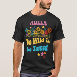 Camiseta Nombre ADELA Lindo Retró Flores Silvestres Nombre