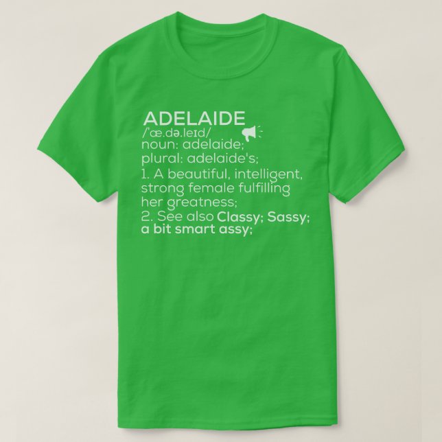 Camiseta Nombre Adelaide Definición Adelaide Nombre Femenin (Diseño del anverso)