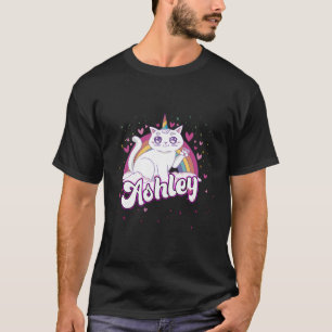 Camiseta Nombre Adorable Ashley Con Caticorn Hermoso