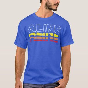 Camiseta Nombre Aline Divertido Vintage Atardecer Aline div
