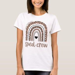 Camiseta Nombre Arcoíris Leopardo Equipo de Educación Espec