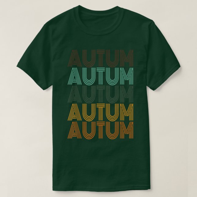 Camiseta Nombre AUTUMN Retro de cosecha personalizada Bir d (Diseño del anverso)