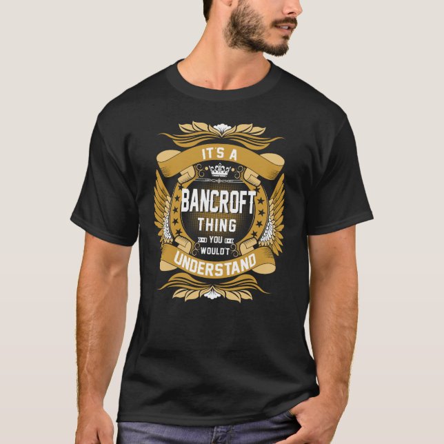 Camiseta Nombre BANCROFT, escudo de nombre de familia BANCR (Anverso)