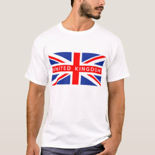 Camiseta nombre británico del texto del país de la bander