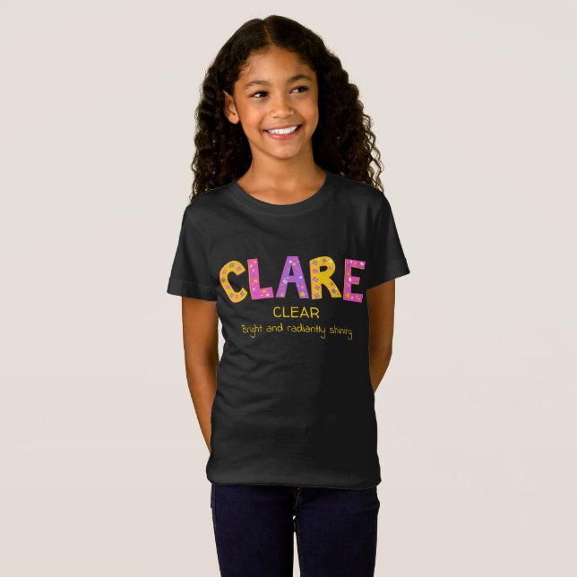 Camiseta Nombre claro que significa estrella floral rosa mo (Anverso completo)