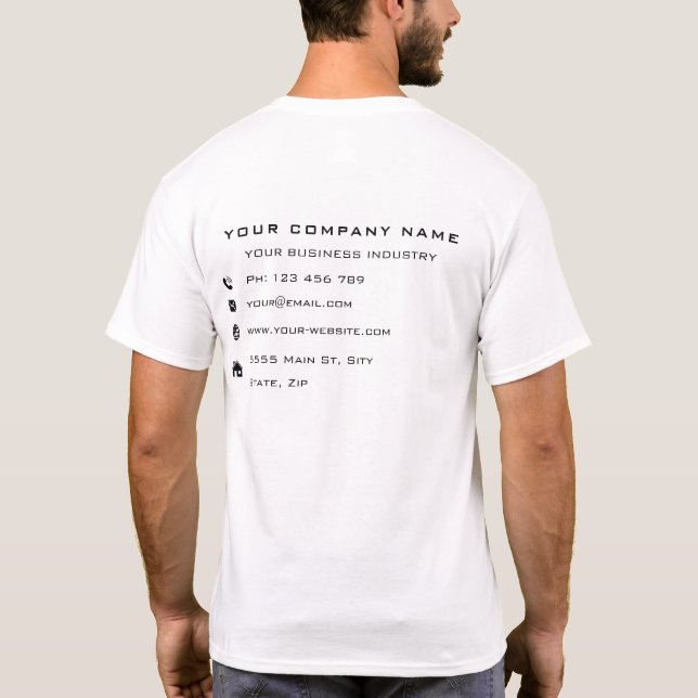 Camiseta Nombre comercial de personalizado Información de l (Reverso)