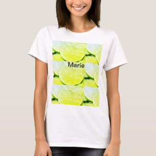 Camiseta Nombre de adición simple de limón verde amarillo m