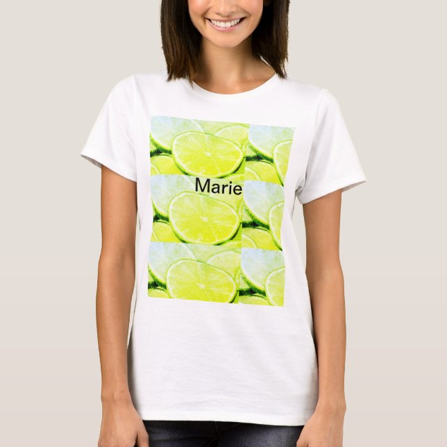 Camiseta Nombre de adición simple de limón verde amarillo m (Anverso)