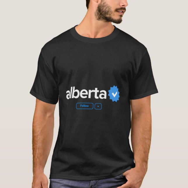 Camiseta Nombre de Alberta Reconocido Badge Social Media Al (Anverso)