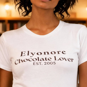 Camiseta Nombre de amante de chocolate personalizado establ
