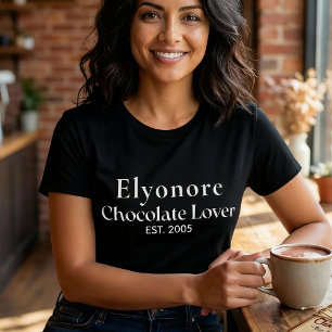 Camiseta Nombre de amante de chocolate personalizado establ