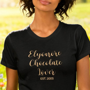 Camiseta Nombre de amante de chocolate personalizado establ