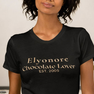 Camiseta Nombre de amante de chocolate personalizado establ