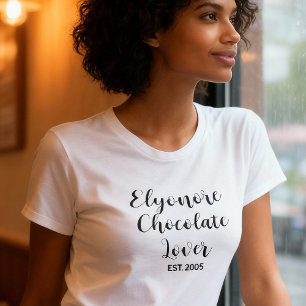 Camiseta Nombre de amante de chocolate personalizado establ