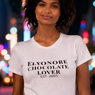 Camiseta Nombre de amante de chocolate personalizado Establ