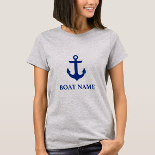 Camiseta Nombre de barco náutico Ancla Gris M