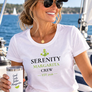 Camiseta Nombre de Barco Personalizado Margarita Crew Náuti