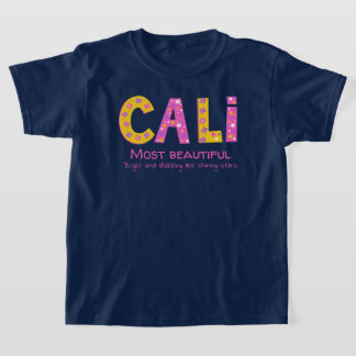 Camiseta Nombre de Cali que significa estrellas de flores a