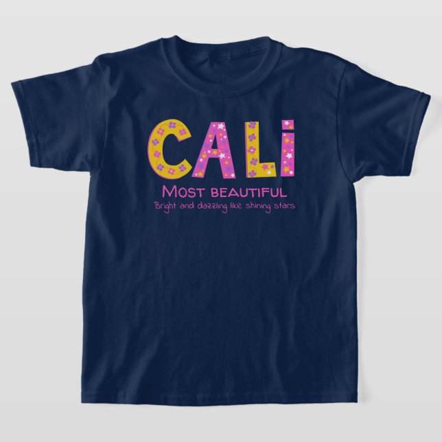 Camiseta Nombre de Cali que significa estrellas de flores a (Distribución)