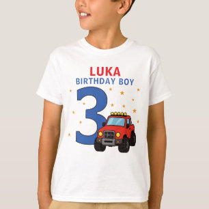 Camiseta Nombre de Camión Monstruo Edad Cumpleaños 3 Años N