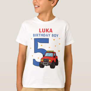 Camiseta Nombre de camión monstruo Edad Cumpleaños Niño