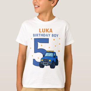 Camiseta Nombre de camión monstruo Edad Cumpleaños Niño