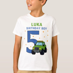 Camiseta Nombre de camión monstruo Edad Cumpleaños Niño