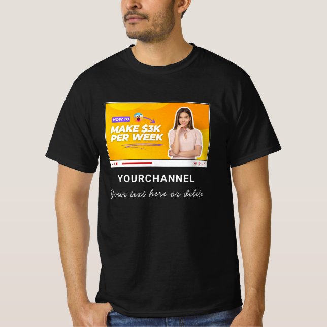 Camiseta Nombre de canal de Youtube personalizado y añadir  (Anverso)