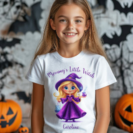 Camiseta Nombre de Chica de Halloween de la pequeña bruja d