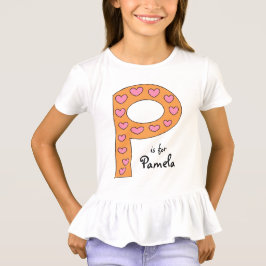 Camiseta Nombre de Chica personalizado de diseño de letra P