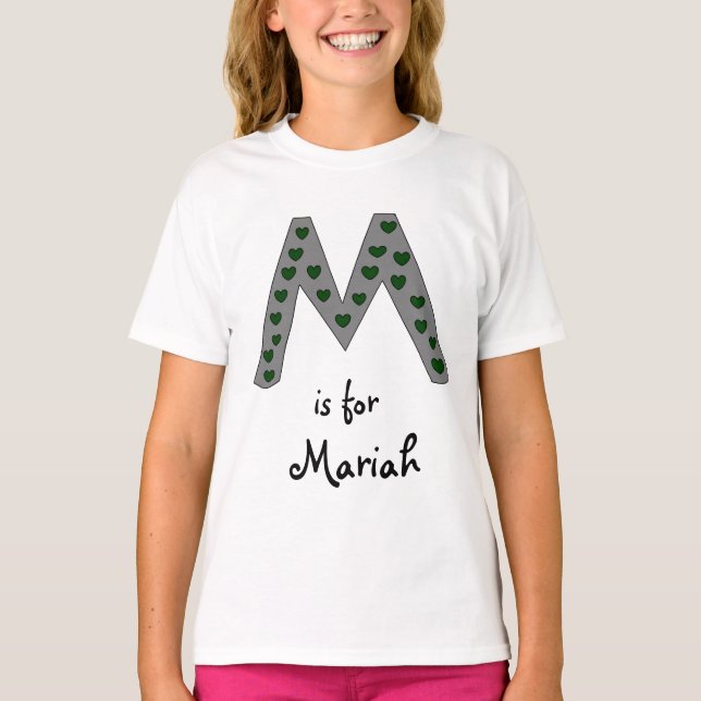 Camiseta Nombre de Chicas personalizados de diseño de letra (Anverso)