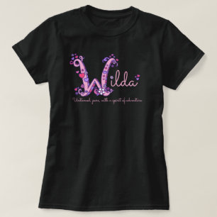 Camiseta Nombre de chicas Wilda que significa corazones con