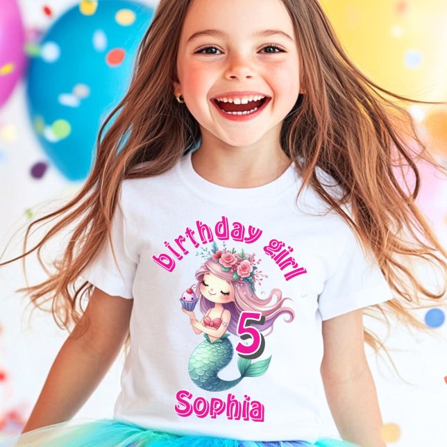 Camiseta Nombre de cumpleaños de la edad de la sirena (Subido por el creador)