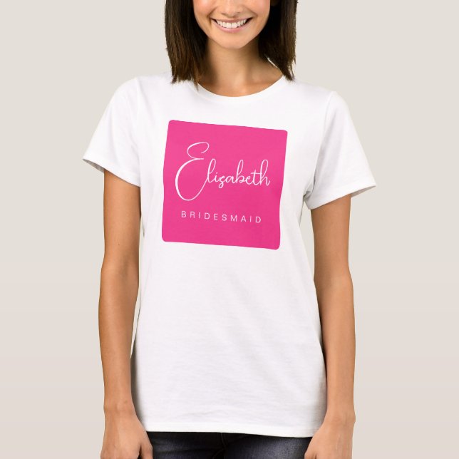 Camiseta Nombre de Dama de Honor Guión Fiesta de Despedida  (Anverso)