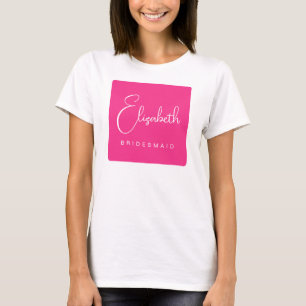 Camiseta Nombre de Dama de Honor Script Fiesta de Despedida