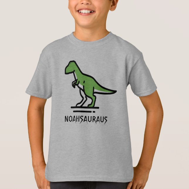 Camiseta Nombre de dinosaurio personalizado (Anverso)