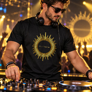 Camiseta Nombre de DJ ecualizador de oro personalizado
