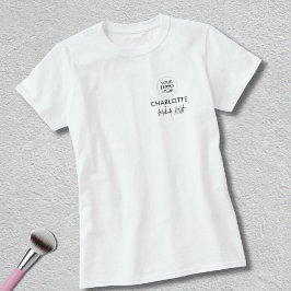 Camiseta Nombre de empleado de escritura negra Logotipo de 