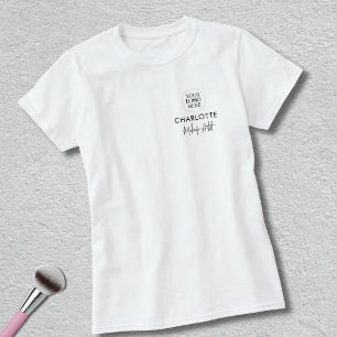 Camiseta Nombre de empleado de escritura negra Logotipo de