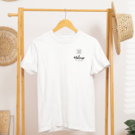 Camiseta Nombre de empleado de escritura negra Logotipo de