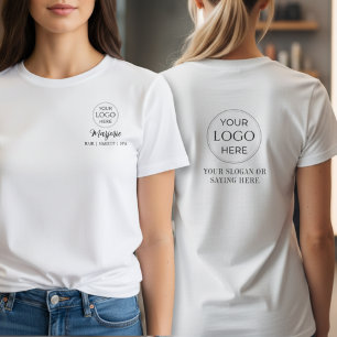 Camiseta Nombre de empleado en escritura negra Logotipo de