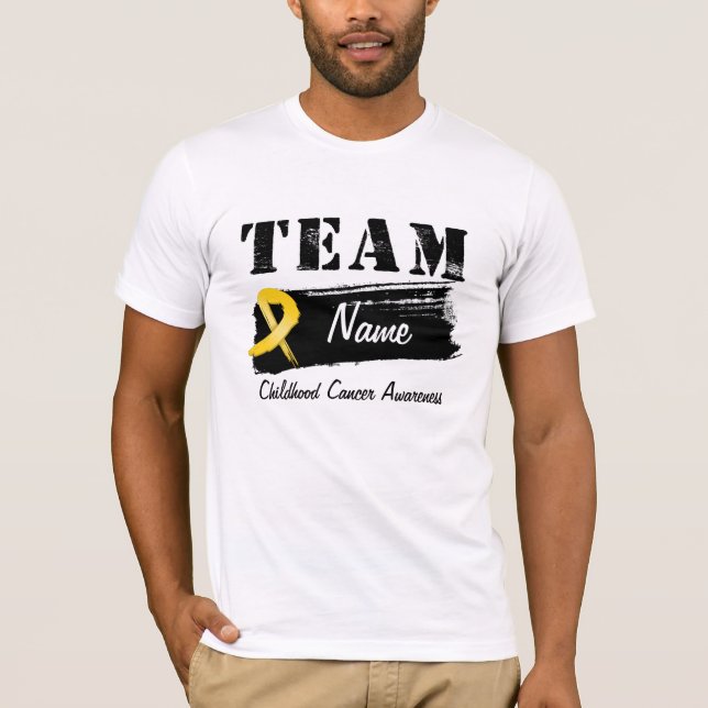 Camiseta Nombre de encargo del equipo - cáncer de la niñez (Anverso)