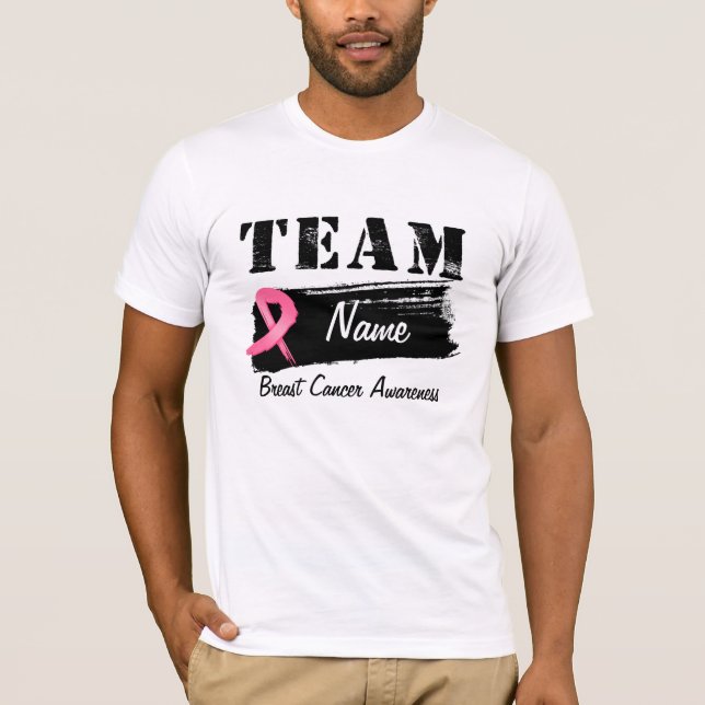 Camiseta Nombre de encargo del equipo - cáncer de pecho (Anverso)