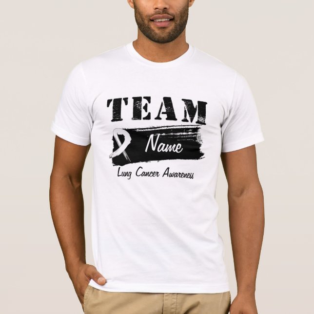 Camiseta Nombre de encargo del equipo - cáncer de pulmón (Anverso)